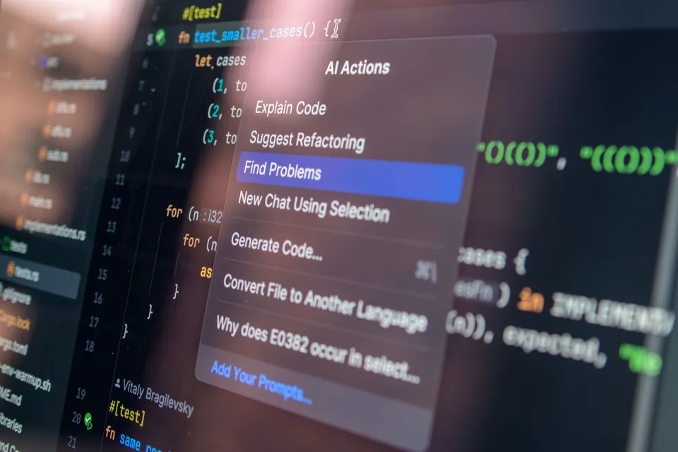 A developer reviewing AI-generated output for accuracy before it ships