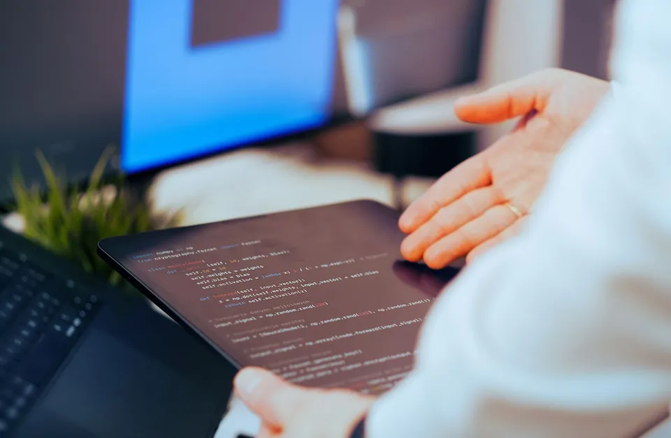 A software engineer reviewing backend code for security issues